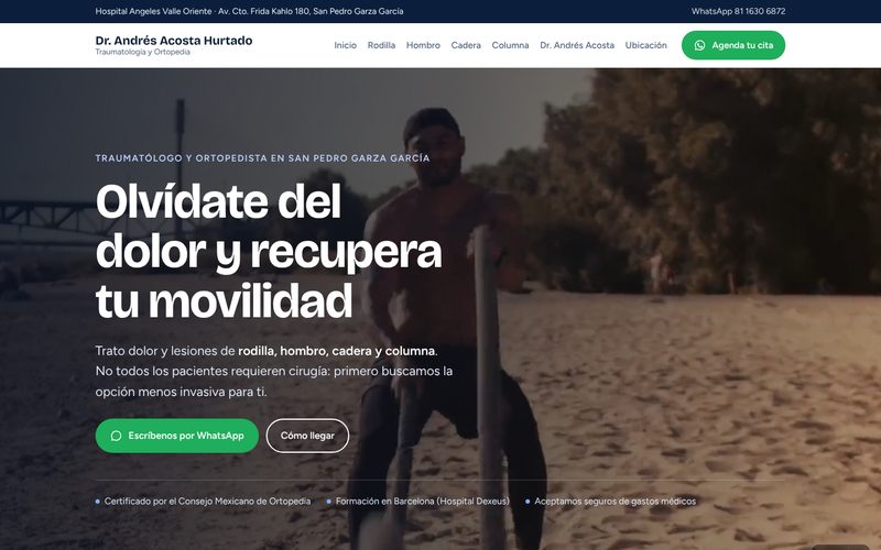 Página de inicio del Dr. José Andrés Acosta Hurtado